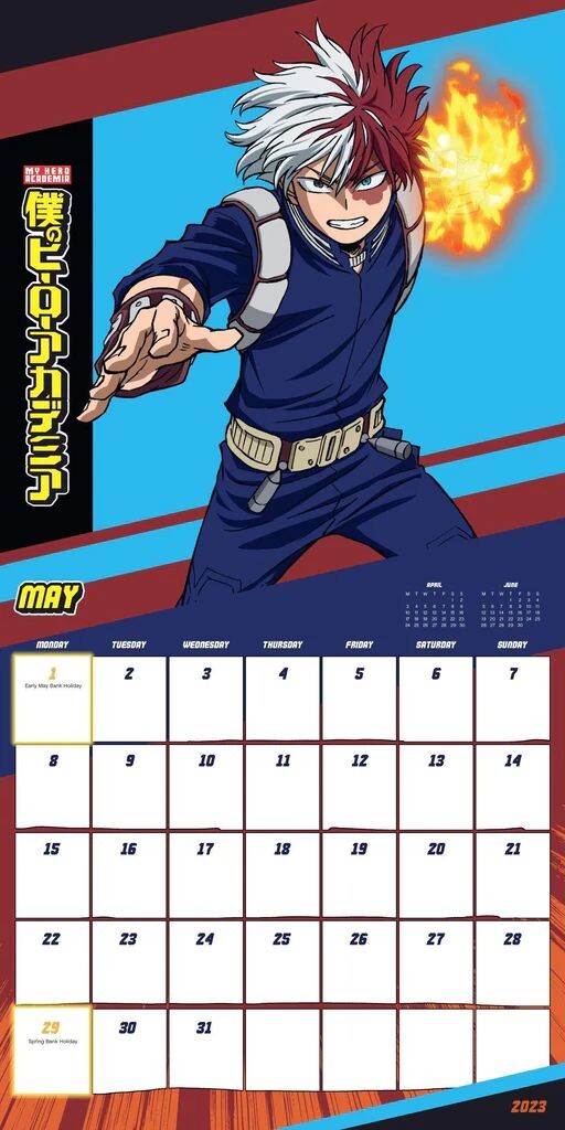 2022 cartaz de calendário japonês anime meu herói academia cartoon