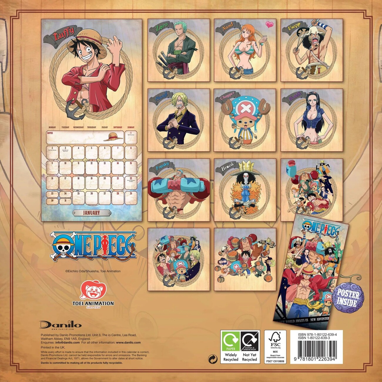 One Piece Anime - Wall Calendars 2024 | Buy at