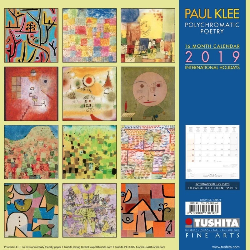 Paul Klee Polychromatic Poetry Wall Calendars 2019