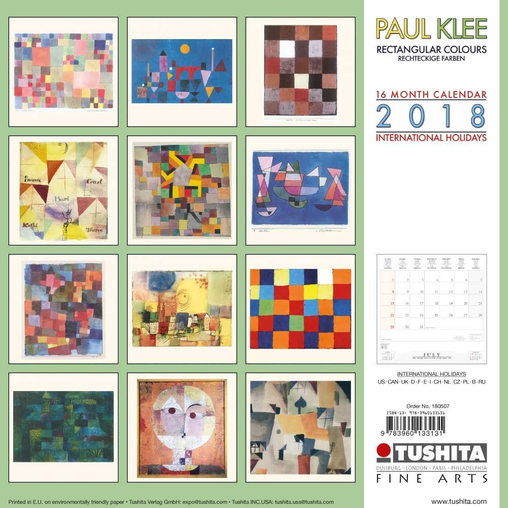 Paul Klee Rectangular Colours Wall Calendars 2022