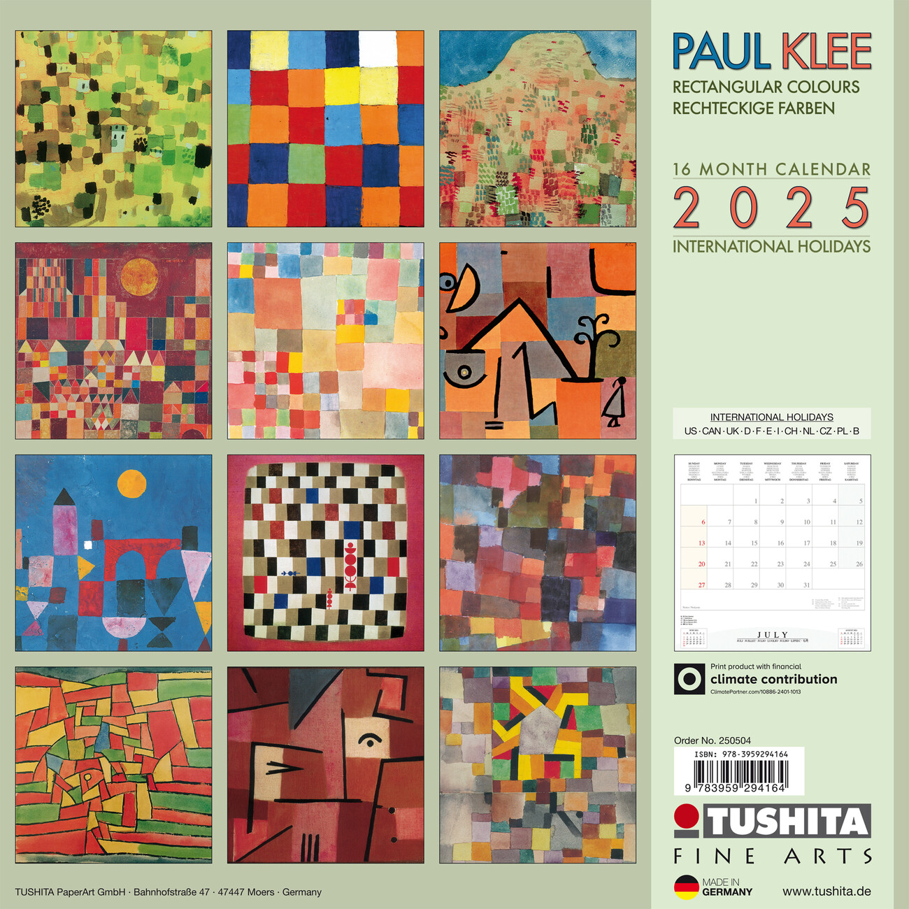 Paul Klee Rectangular Colours Wall Calendars 2025 Buy at Europosters