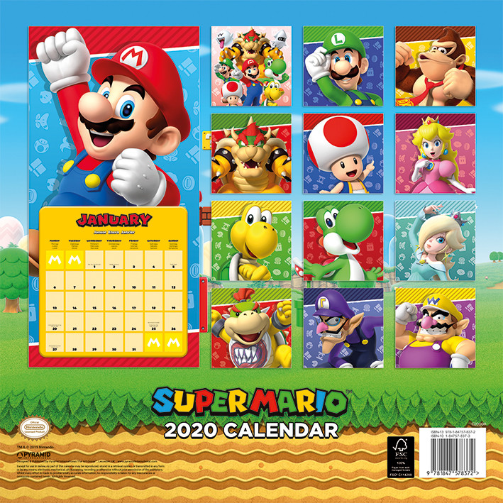 Super Mario Wall Calendars 2022 Large selection
