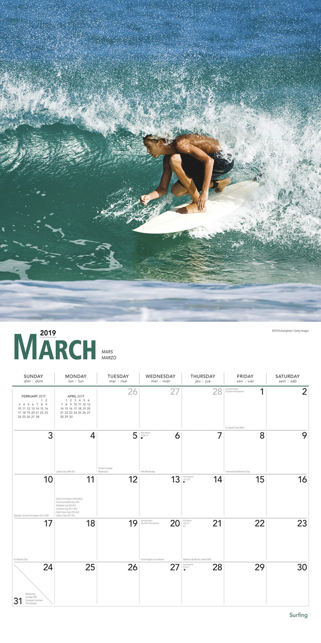 Surfing - Wall Calendars 2023 | Buy at Europosters