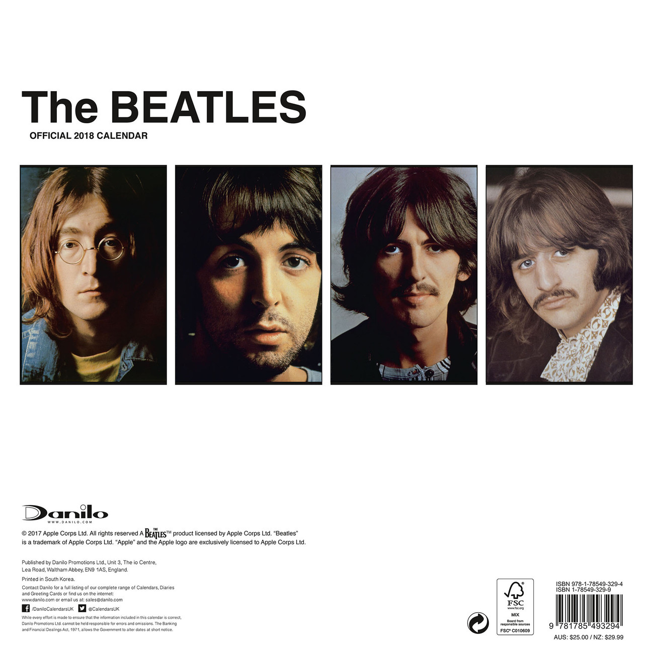 Calendar 2018 The Beatles - Collectors Edition