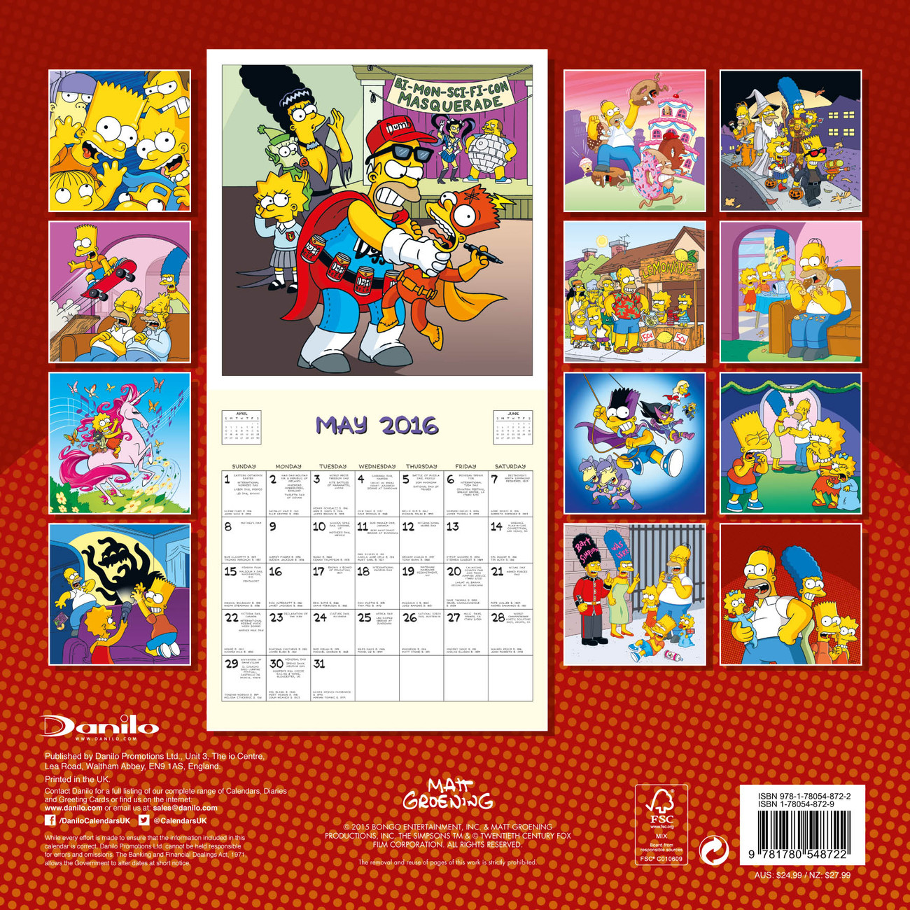 The Simpsons Wall Calendars 2016 Buy at Europosters