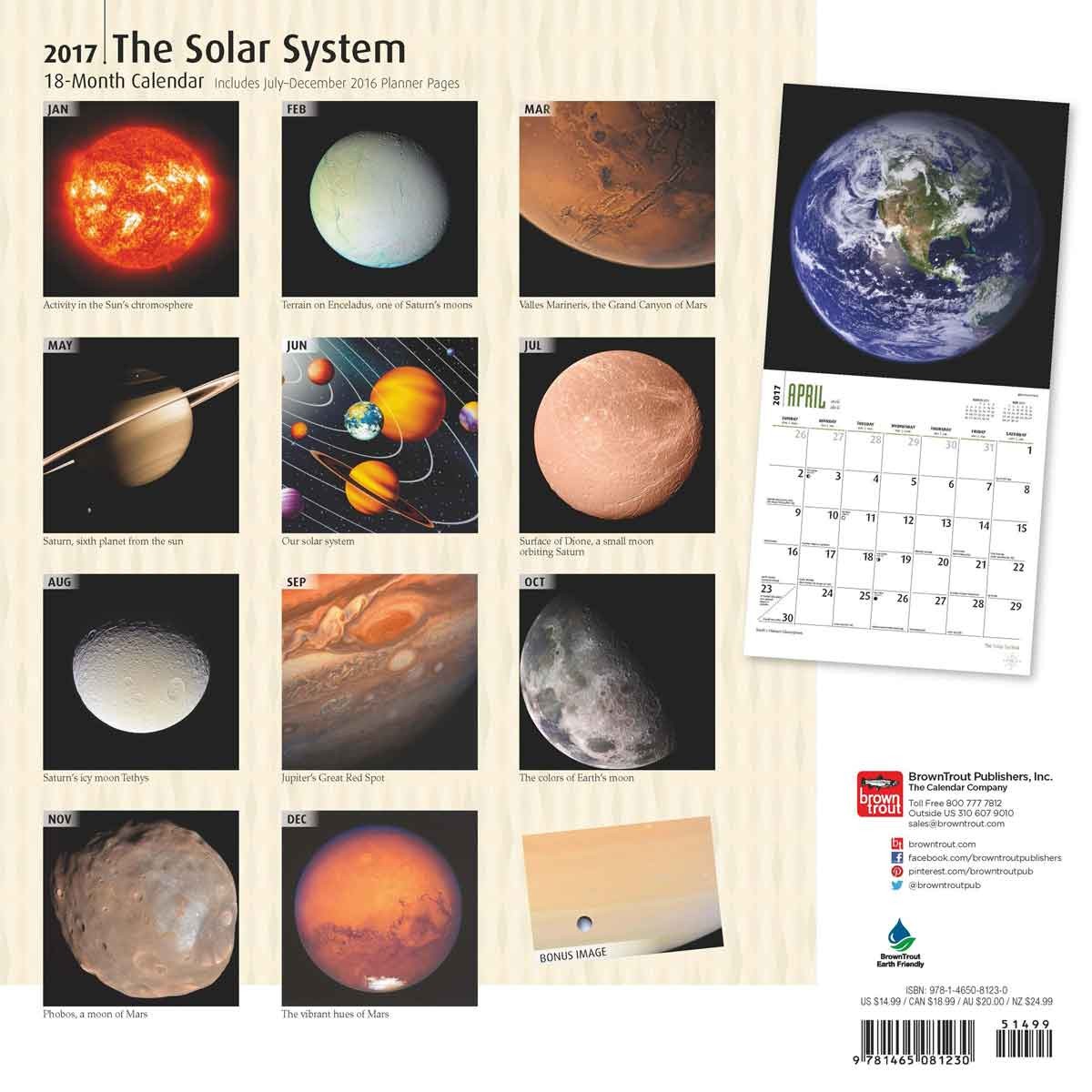 The Solar System - Wall Calendars 2017 | Buy at Europosters