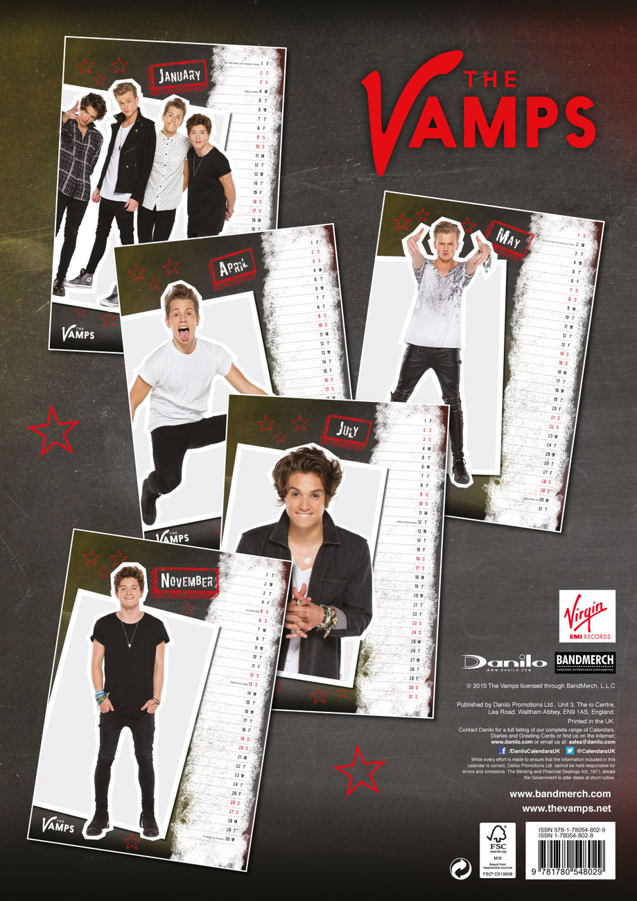 The Vamps Wall Calendars 2022 Large selection