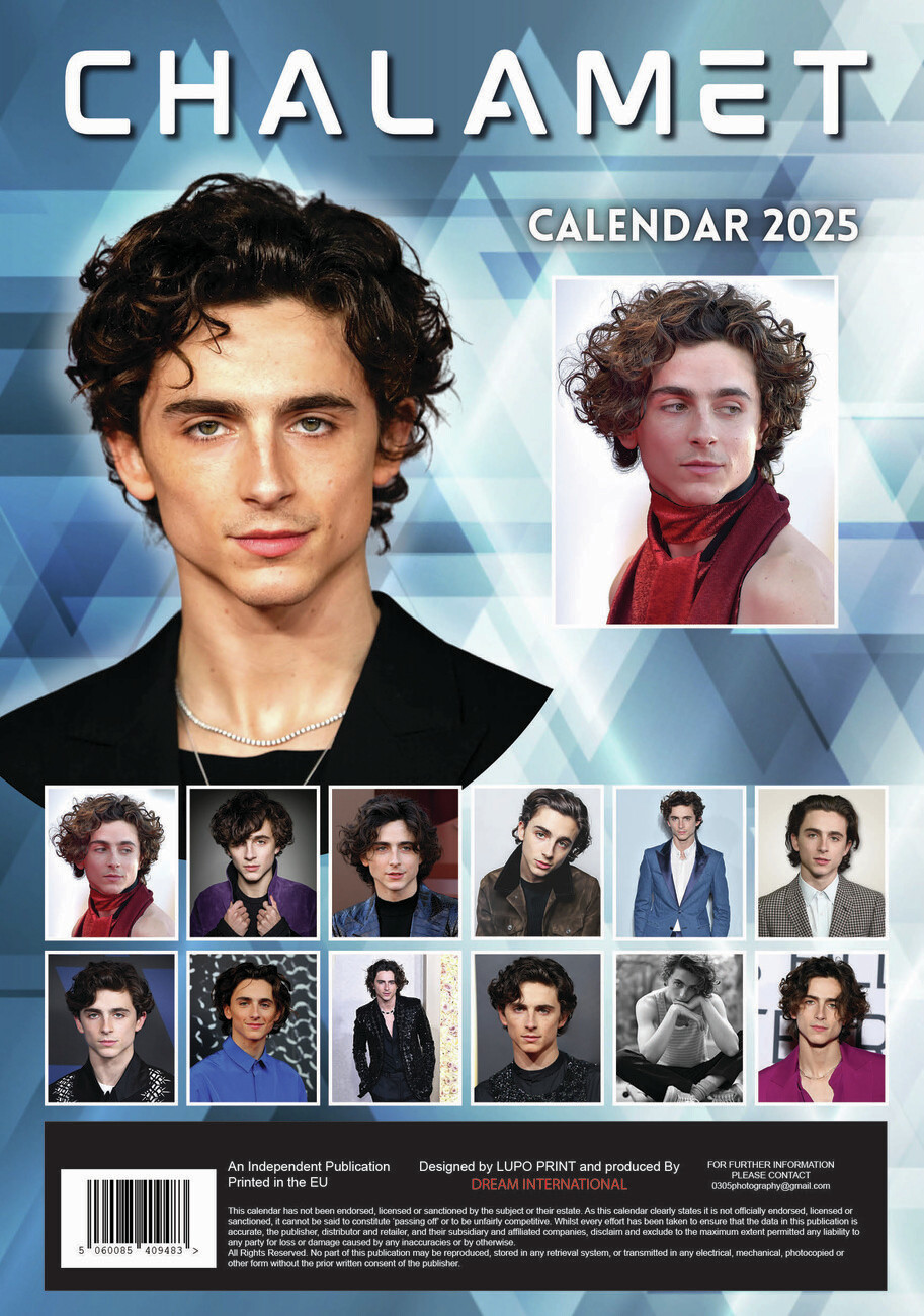 Timothée Chalamet Wall Calendars 2025 Buy at