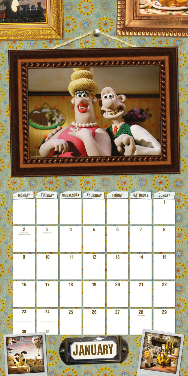 Wallace & Gromit (Aasrdman 40th) Wall Calendars 2024 Buy at Europosters