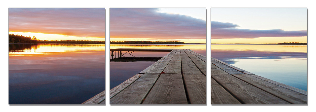  VTCTOASY Wood Jetty and Calm Lake Print Color Changing