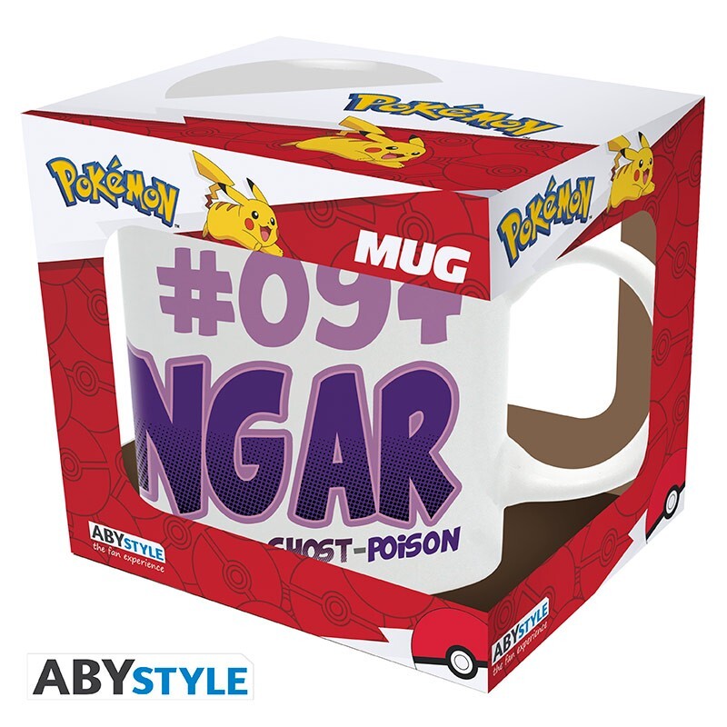 Caneca Gengar Pokémon 325ml Porcelana Preto + Caixa Brinde