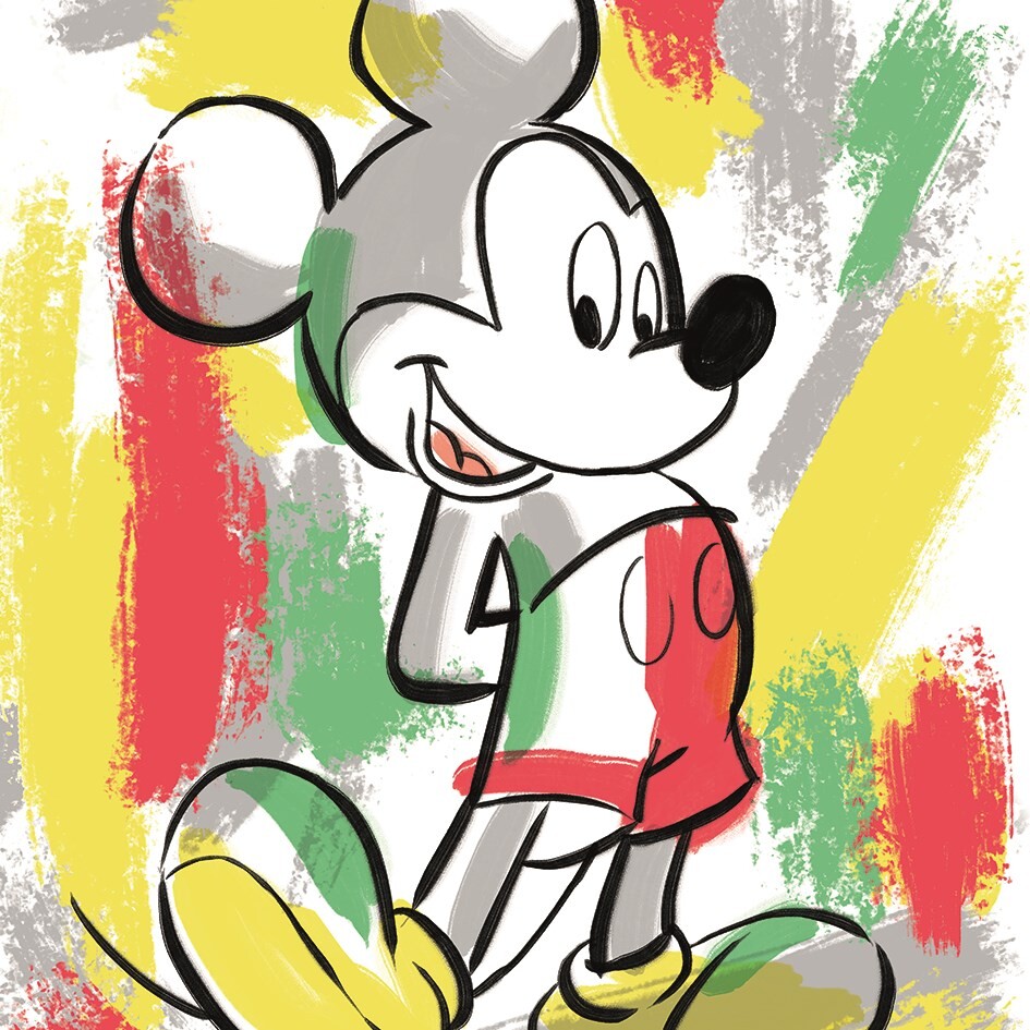 canvas print mickey mouse paint stripes fine art prints wall decorations
