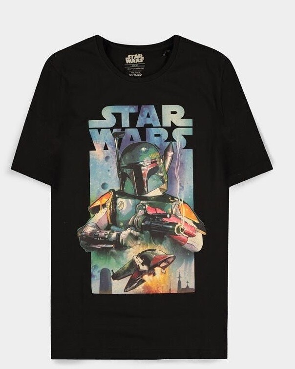 Star Wars Bobba Fett Solid Poster Camiseta 