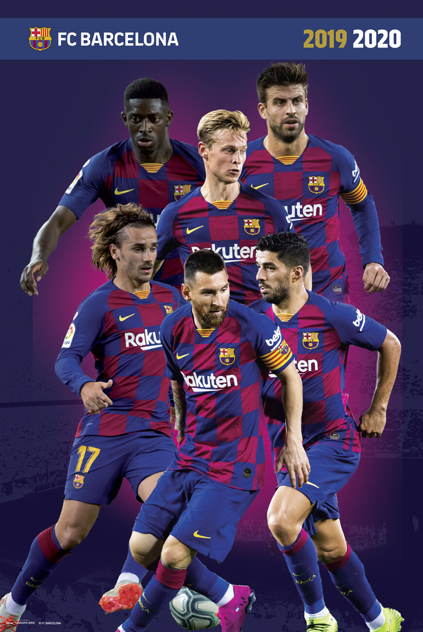 Poster print with frame FC Barcelona 2019/2020 | Europosters