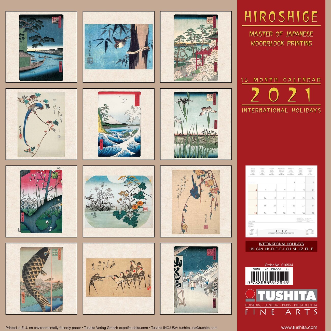 Calendar APR 2021 japanese woodblock prints calendar 2021