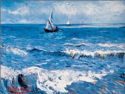 Art Print Seascape at Saintes-Maries, 1888, Vincent van Gogh