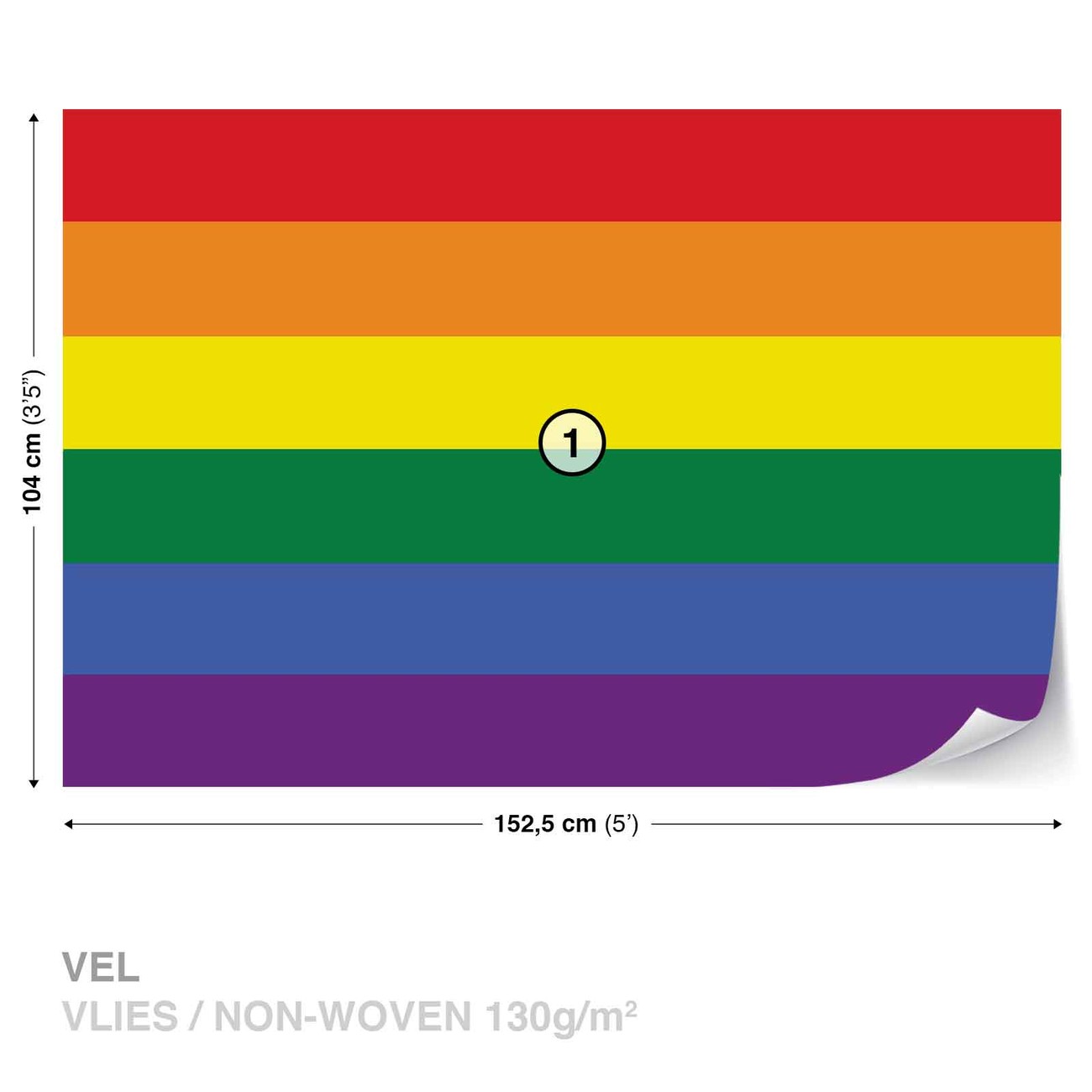 Flag Rainbow Gay Pride Wall Mural | Buy online at Abposters.com, image size:1300x1300