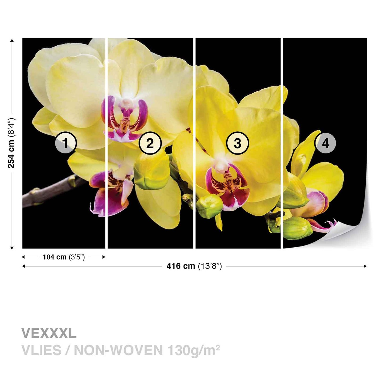 Flores de la orquidea Tapetti, Valokuvatapetti 