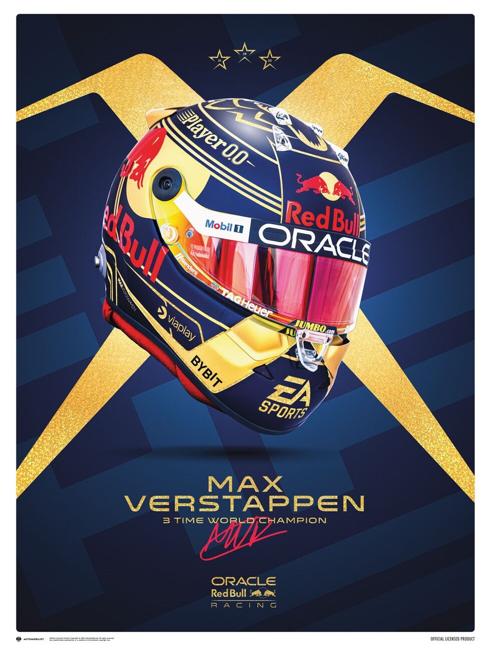 Art Print Max Verstappen Helmet World Champion 2023