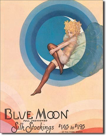 blue moon metal sign