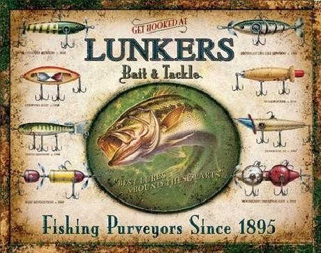 LUNKER'S LURES  Collectible retro metal signs for your wall