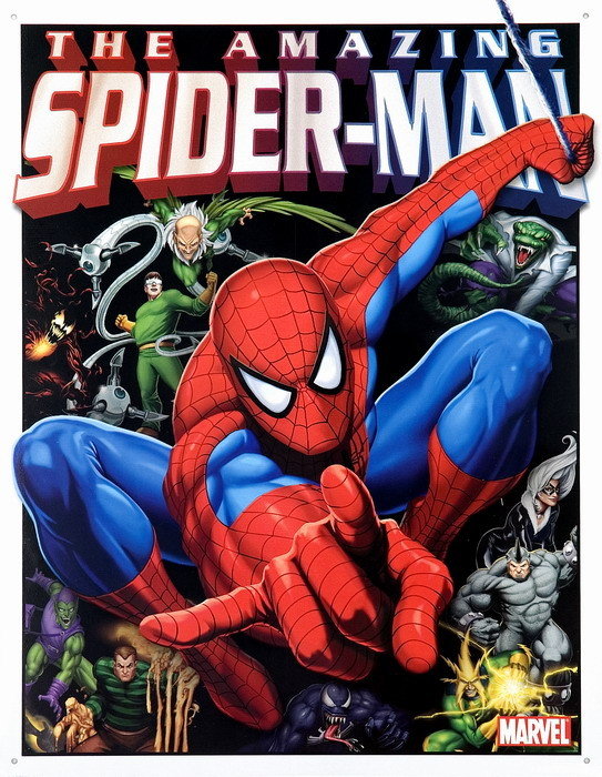 SPIDERMAN AND HIS FOES | Collectible retro metal signs for your wall