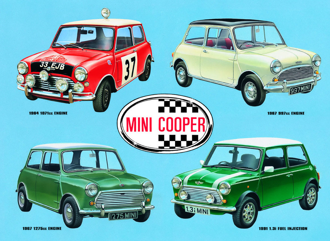 MINI COOPER COLLAGE Tin Signs, Metal Signs | Sold at EuroPosters