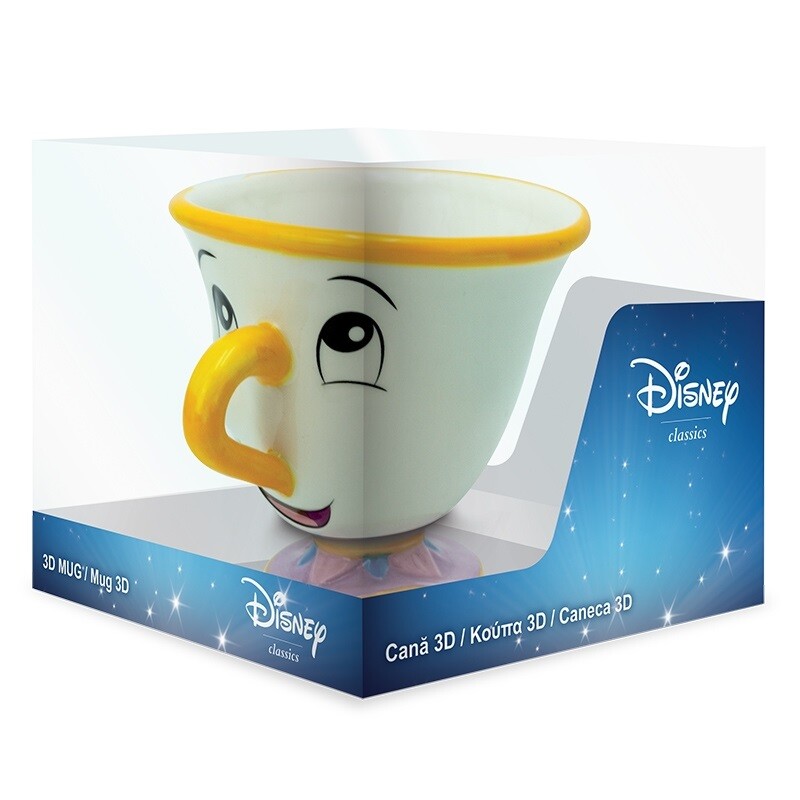 Disney Parks Authentic Beauty and the Beast Ceramic Chip Mug Cup 