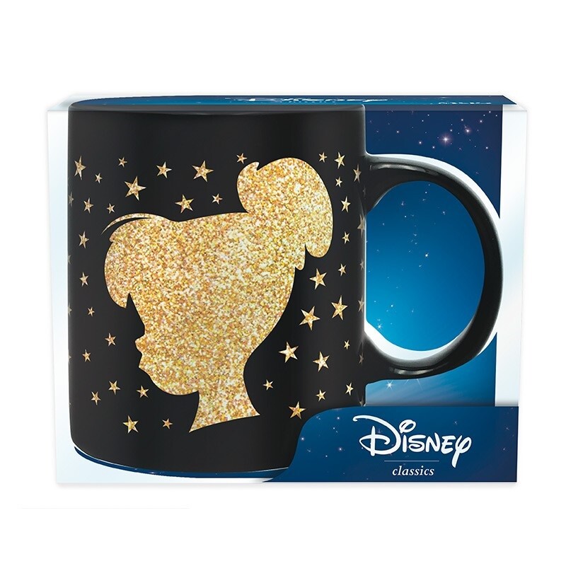 OFFICIAL DISNEY PETER PAN TINKERBELL SILVER COFFEE MUG CUP NEW IN GIFT BOX ABY