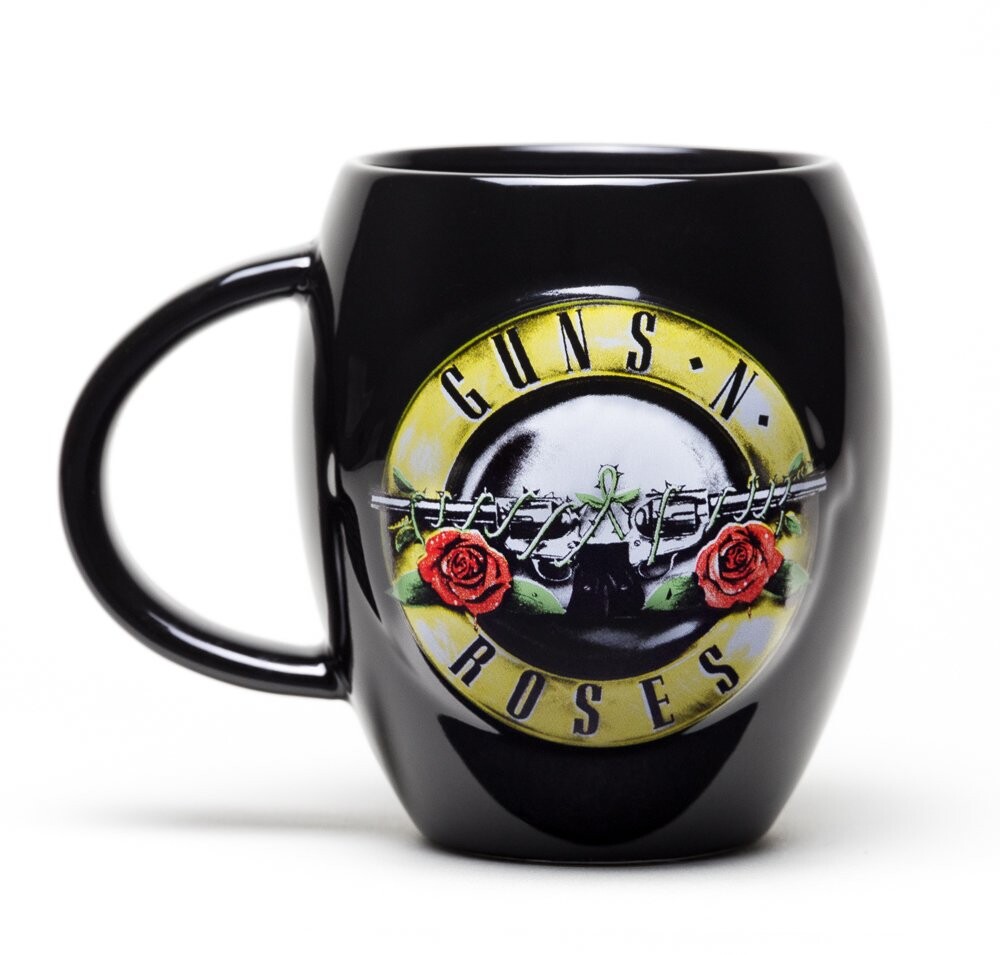 GB OFFICIAL GUNS AND ROSES LOGO BLACK DRINKING GLASS TUMBLER NEW IN GIFT BOX 