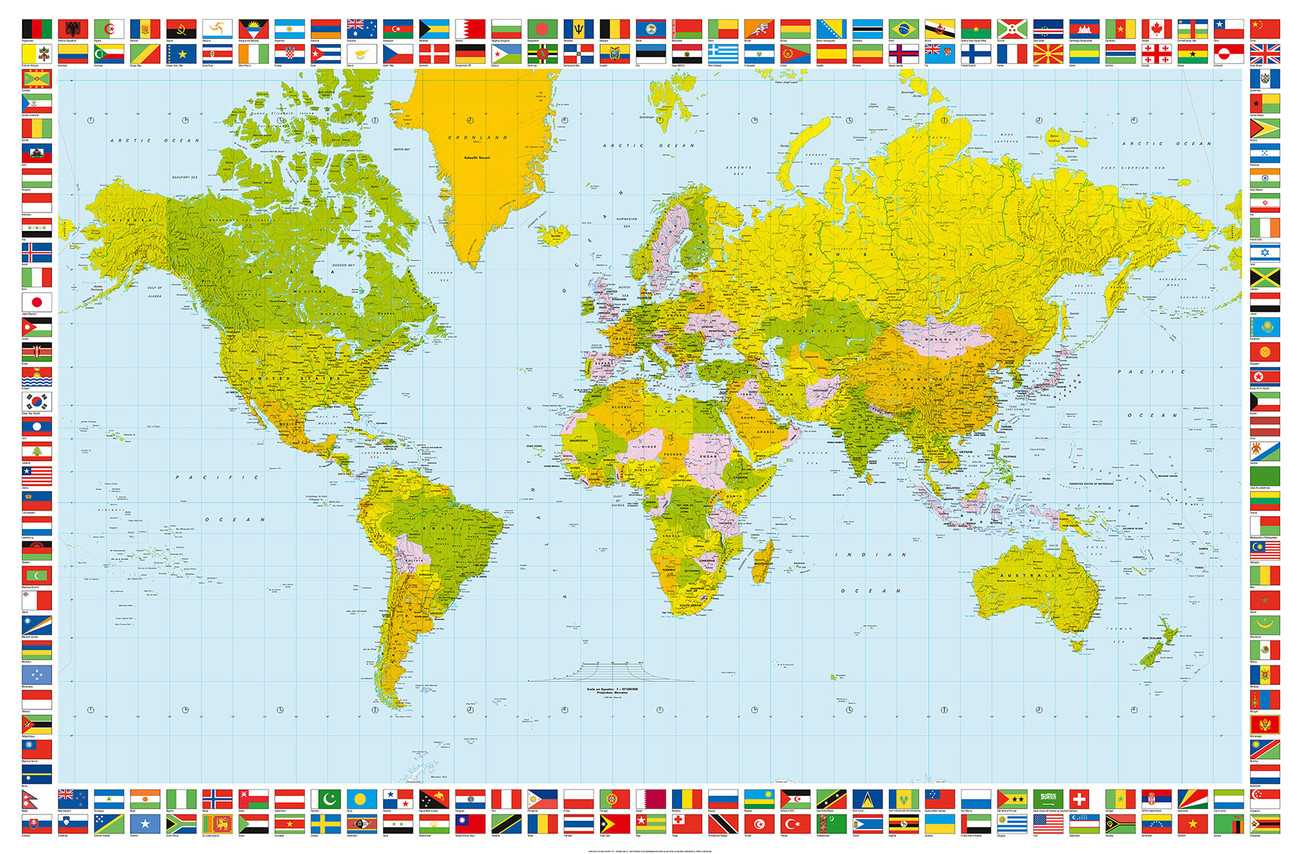 Mapa do mundo Politico de parede