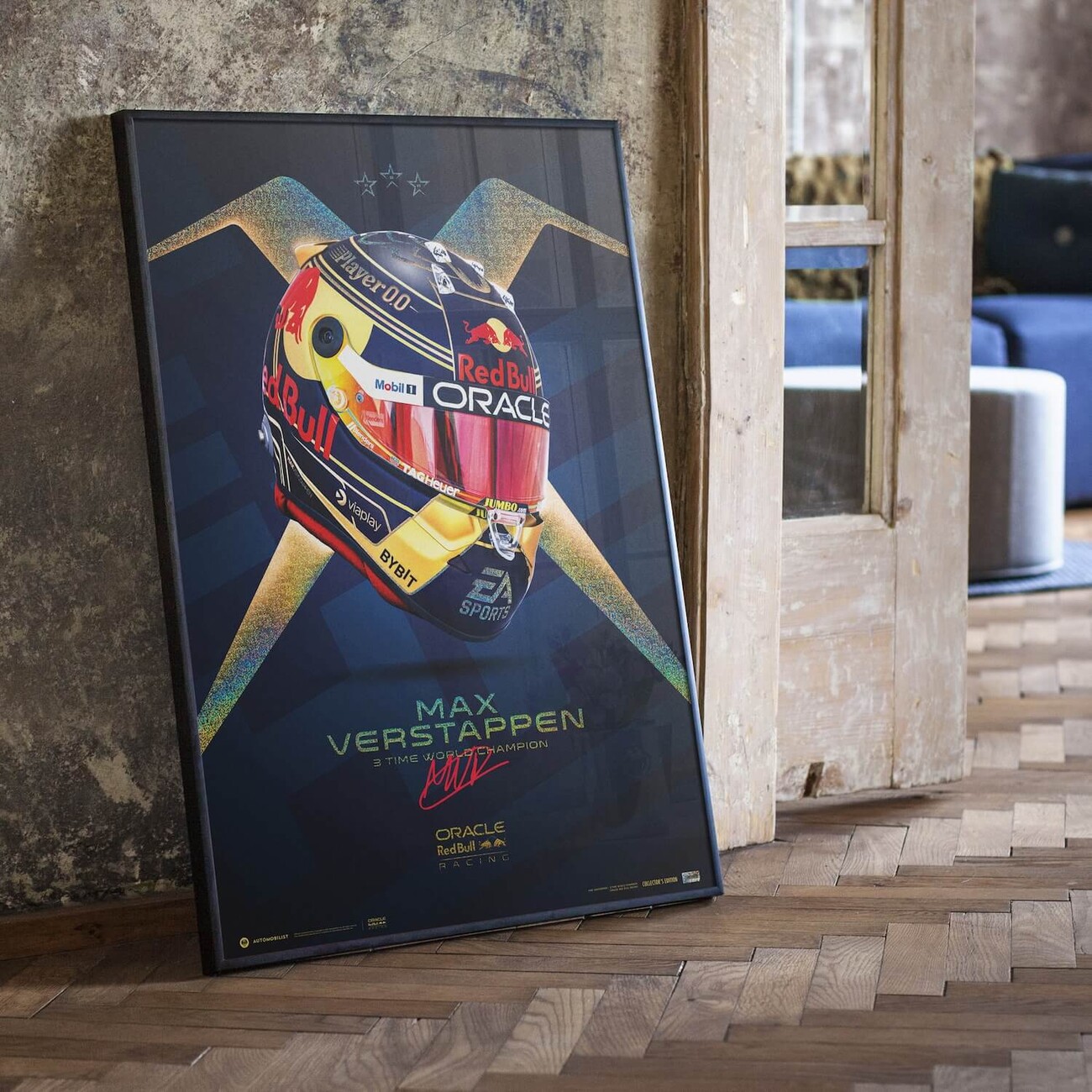 Art Print Oracle Red Bull Racing - Max Verstappen - Helmet - Champion ...