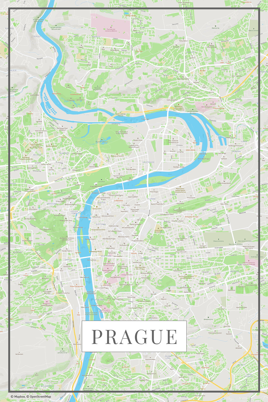 Map Of Prague Color All City Maps And World Maps On Wall Europosters