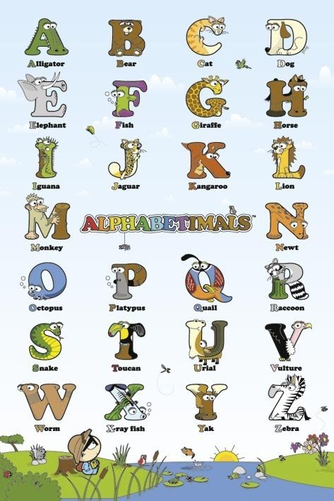 Poster, Quadro ALPHABETIMALS em Europosters.pt