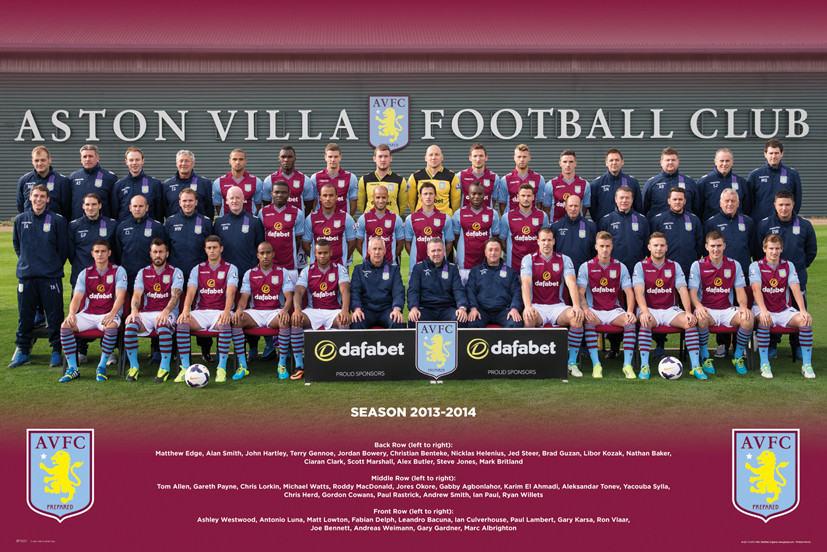 Merchandise　Wall　Team　Gifts　Villa　13/14　Art,　Europosters　FC　Aston　Poster　Photo