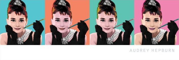 Motiv Audrey Hepburn Plakativ Fashion Abstrakt Pop Art - 4 Colors