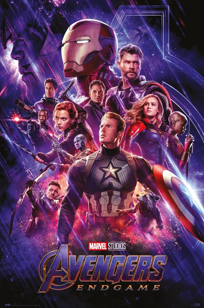 96.5 x 66 cms Approx 38 x 26 inches Avengers Endgame Journeys End Poster Magnetic Notice Board Black Framed 