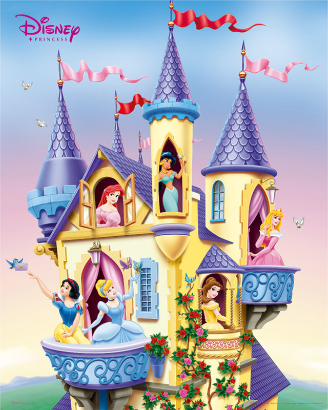 Poster DISNEY PRINCESS - castle