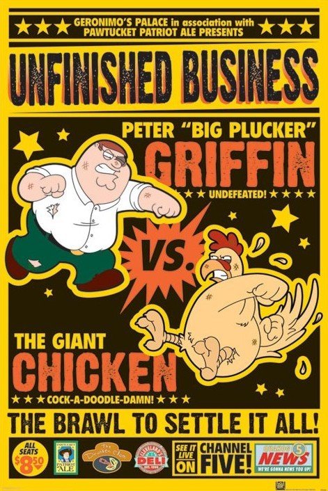 procedure foretrække ægtefælle Poster FAMILY GUY - chicken fight | Wall Art, Gifts & Merchandise |  Abposters.com