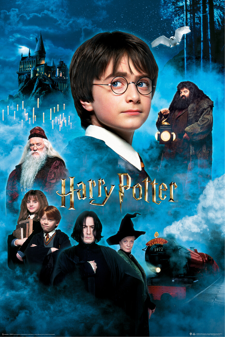 Quadro decorativo A4 Filme Harry Potter e a Pedra Filosofal no