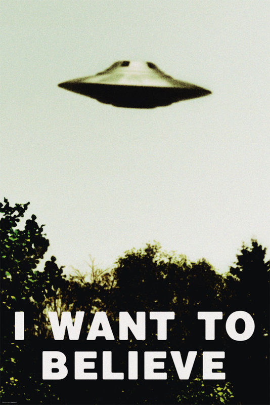 I Want To Believe TV Show UFO Flying On Earth Photo Poster Scifi Fantasy  Horror Aliens Cool Wall Decor Art Print Poster 12x18