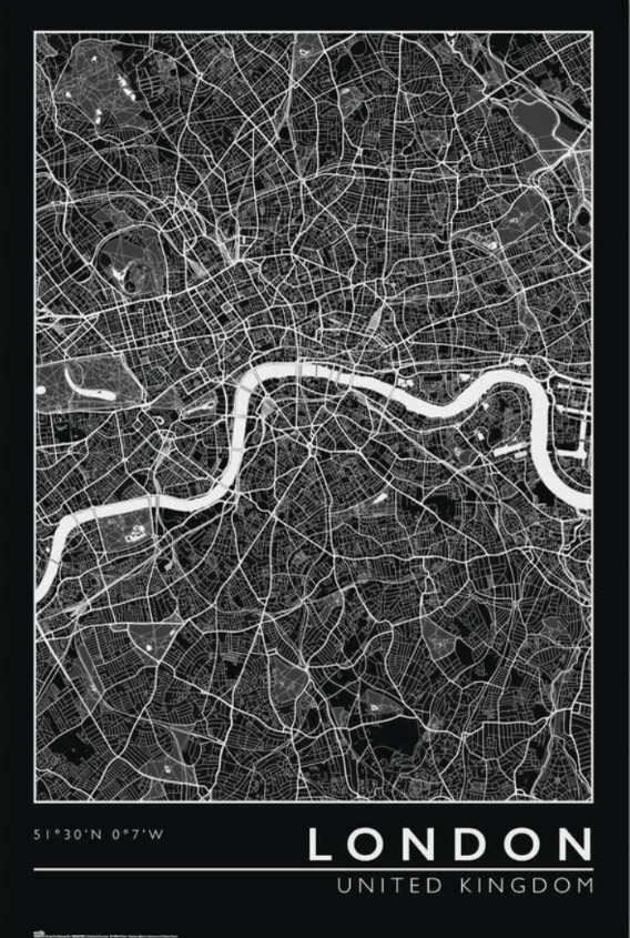 Poster London - City Map | Wall Art, Gifts & Merchandise | Europosters