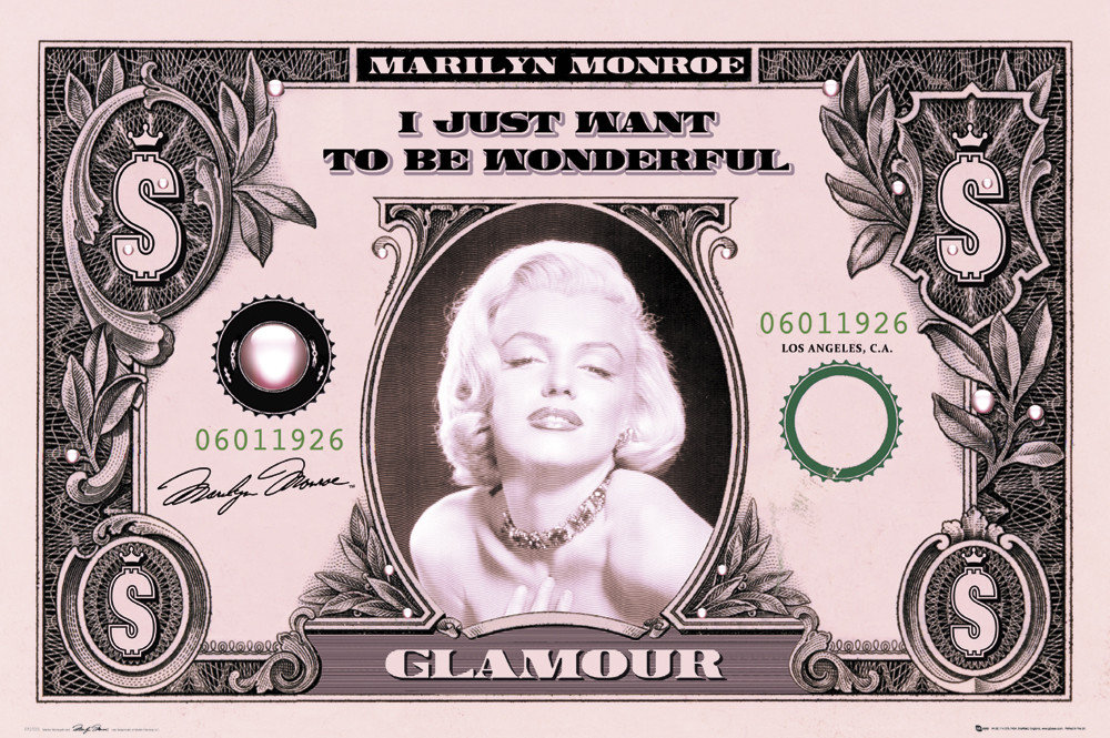 MARILYN  MONROE Novelty Dollar Bill  comes In a Free Soft Polly Sleeve 