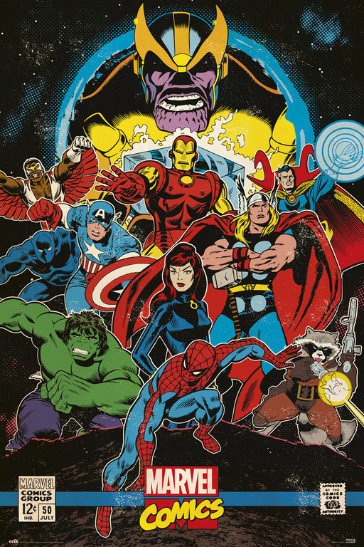 Dolke tung slim Poster Marvel Comics - Infinity Retro | Wall Art, Gifts & Merchandise |  Abposters.com