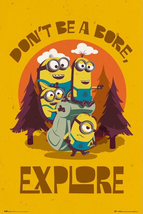 Afrikaanse erts Afname Poster Minions - Don't Be Bore, Explore | Wall Art, Gifts & Merchandise |  Abposters.com