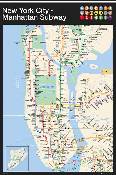 New York - Manhattan Subway Map Poster | Sold at UKposters