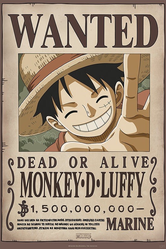 Poster One Piece Wanted Luffy | Wall Art, Gifts & Merchandise | Abposters.com