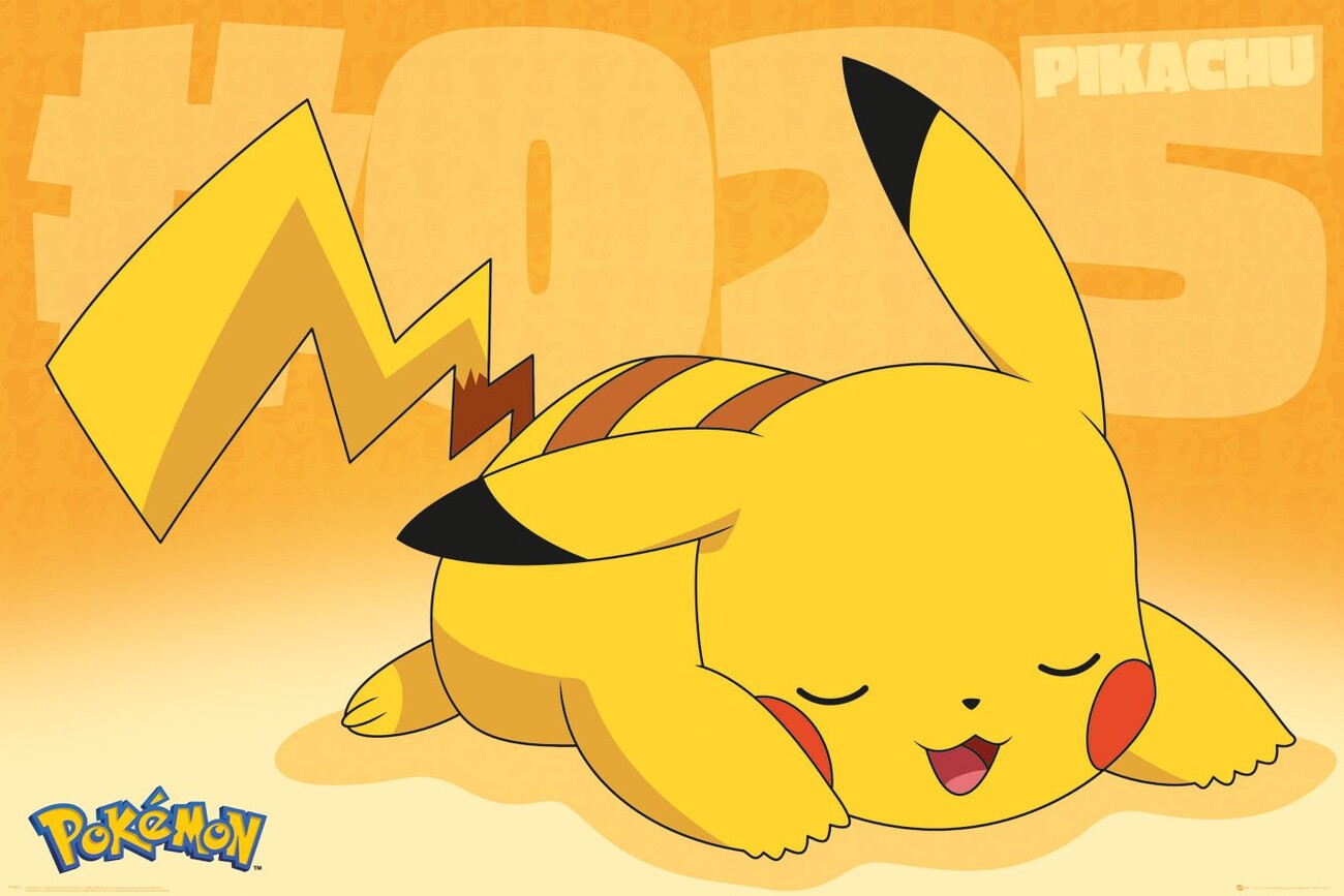 Poster Pokemon - Pikachu Asleep, Wall Art, Gifts & Merchandise