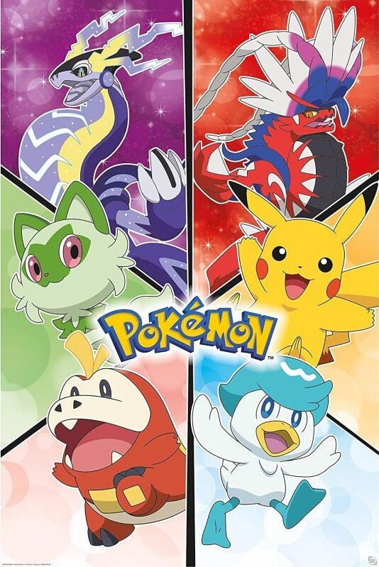 Pokemon - Scarlet & Violet Starters Poster encadré, Tableau mural