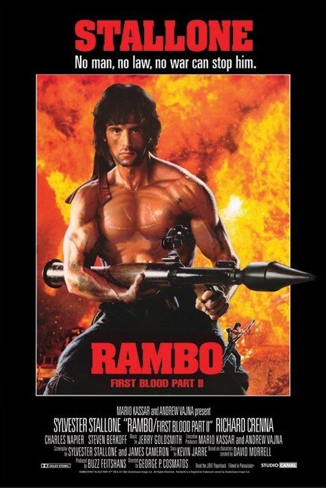 Pôsteres Decorativos de Tela do Primeiro Sangue do Filme, Rambo